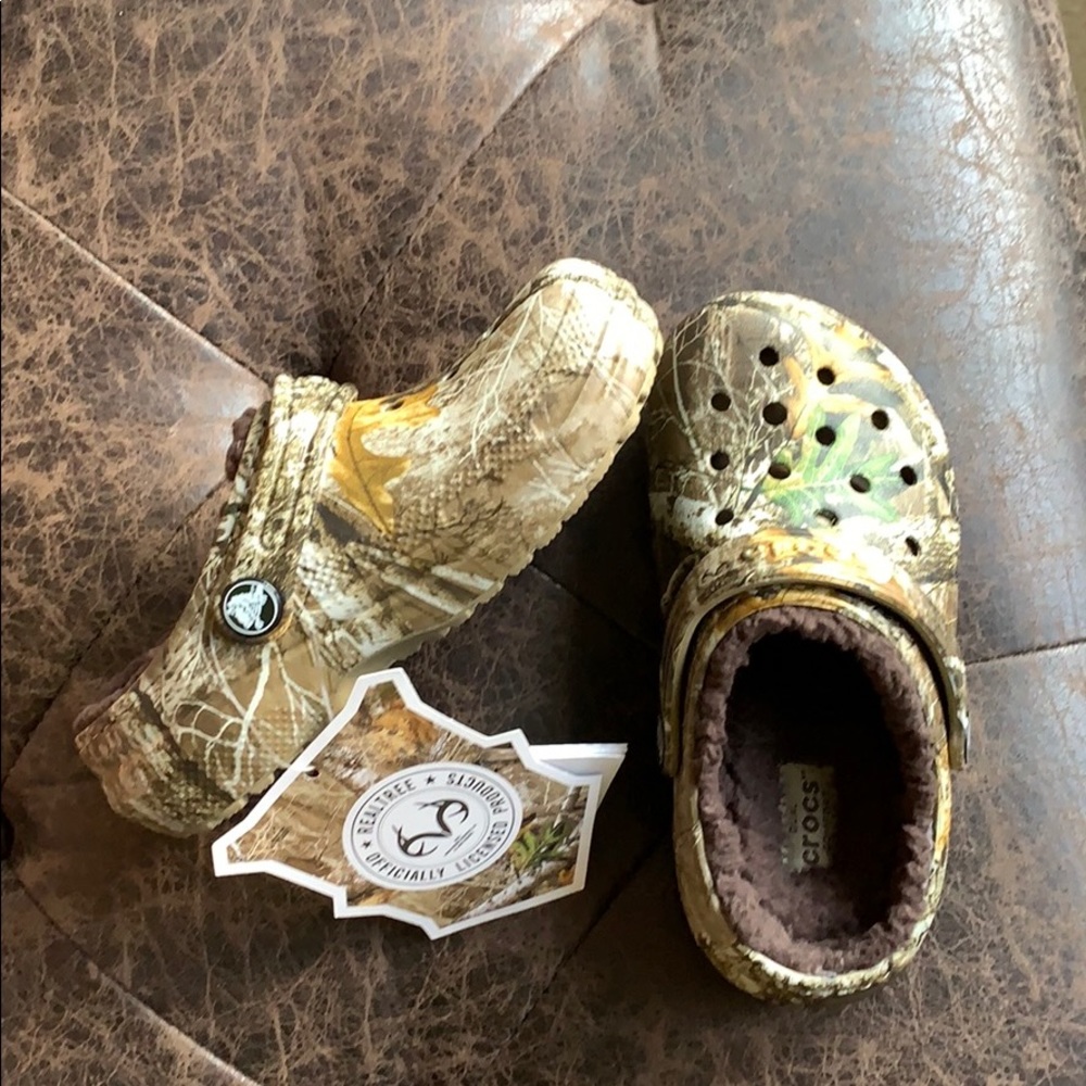 Camo kids crocs